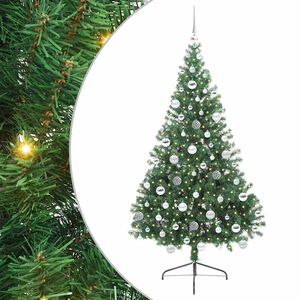 vidaXL Kunstig Forbelyst Juletr&aelig; med 300 LED'er Gr&oslash;n 180 cm PVC