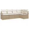 vidaXL Havesofa S&aelig;t 5 stk. Beige og hvid polyrattan