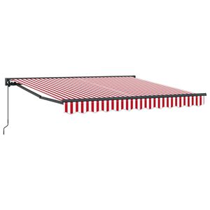vidaXL Manuel Markise 3 x 2,5 m R&oslash;d og Hvid Stribe 100% polyester