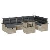 vidaXL Havesofa S&aelig;t 9 stk. Lysegr&aring; polyrattan