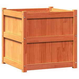 vidaXL plantekasse 60x60x60 cm massivt fyrretr&aelig; gyldenbrun