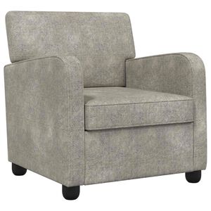 vidaXL L&aelig;nestol Lysegr&aring; Faux Suede L&aelig;der
