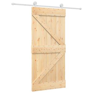 vidaXL Skyded&oslash;r 95 x 210 cm Massivt Fyrretr&aelig; (Ubehandlet)