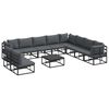vidaXL Havesofa S&aelig;t 11 stk. Sort Aluminium