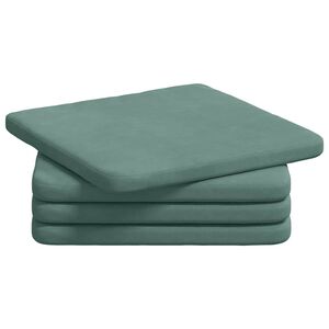 vidaXL S&aelig;depuder 4 pcs Havgr&oslash;n 40 x 40 x 3 cm Fl&oslash;jl