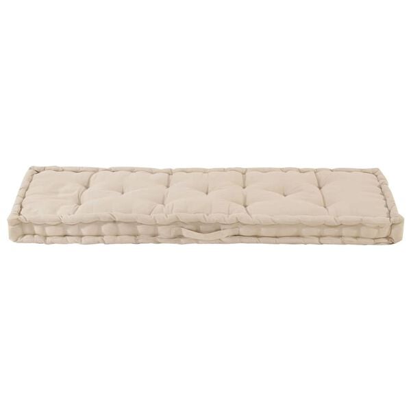 vidaXL hynde til pallesofa 120x40x7 cm bomuld beige