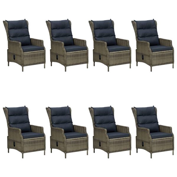 vidaXL spisebordss&aelig;t til haven 9 dele brun