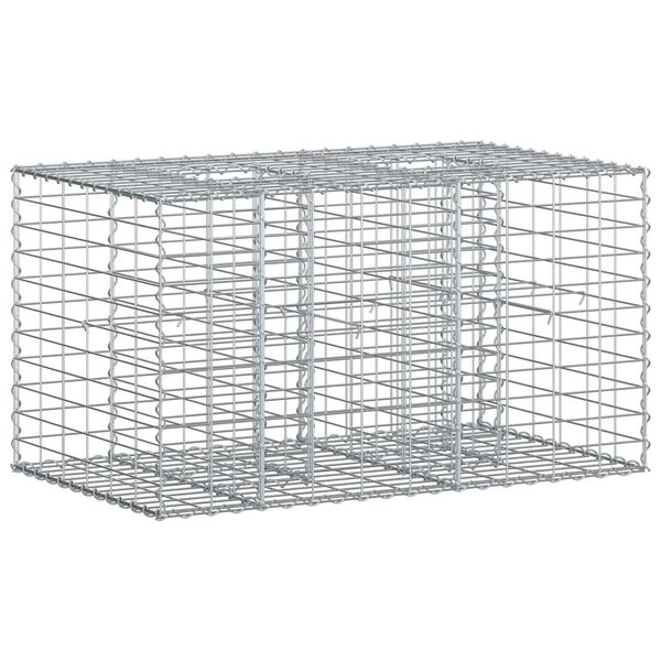 vidaXL Gabion h&oslash;jbed S&oslash;lv 100 x 60 x 55 cm Galvaniseret st&aring;l
