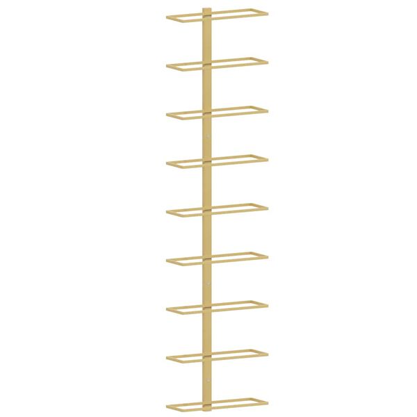 vidaXL v&aelig;gh&aelig;ngt vinreol til 9 flasker jern guldfarvet