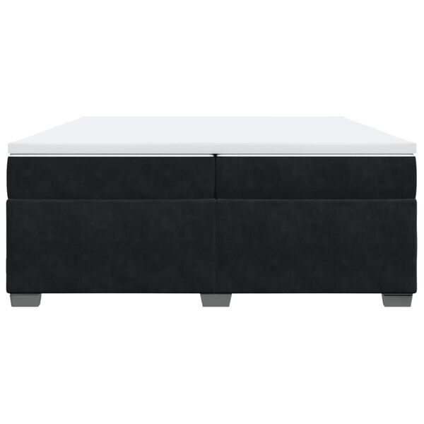 vidaXL kontinentalseng med madras 200x200 cm fl&oslash;jl sort