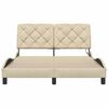 vidaXL sengeramme med LED uden madras 120x200 cm stof cremefarvet