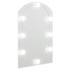 vidaXL spejl med LED-lamper 60x40 cm buet glas