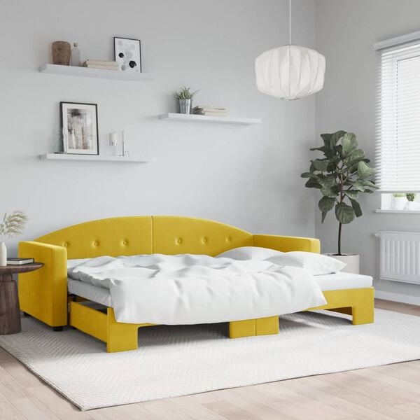 vidaXL daybed med udtr&aelig;k 80x200 cm velour gul