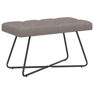 vidaXL B&aelig;nk med knap tufting Gr&aring;brun 80 x 40 x 46 cm Stof Knap tufted