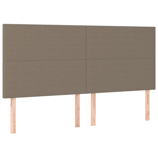 vidaXL sengegavl taupe 160x5x118/128 cm stof