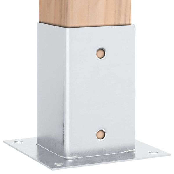 vidaXL stolpefødder firkantet 4 stk. 81x81 mm galvaniseret stål