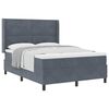 vidaXL Box spring seng med hovedg&aelig;rde M&oslash;rkegr&aring; 160 x 200 cm Fl&oslash;jl
