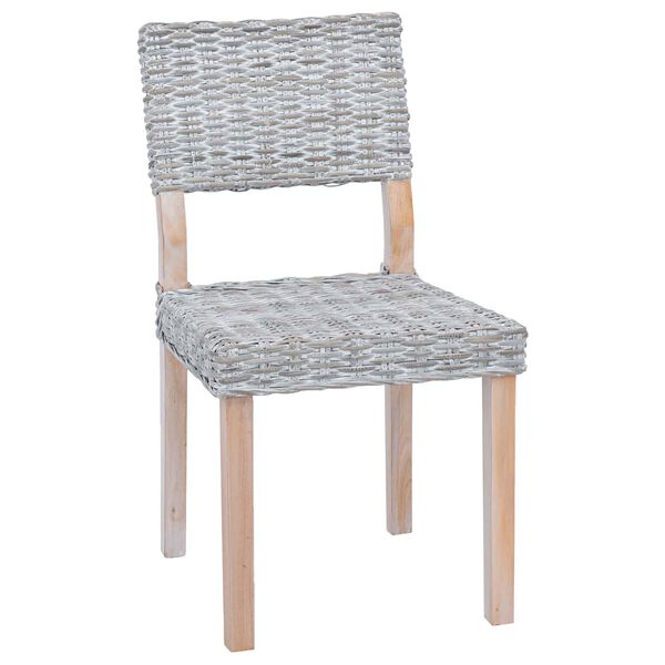 vidaXL Spisestuestol 2 pcs Hvidvask 46 x 55 x 84 cm Kubu rattan