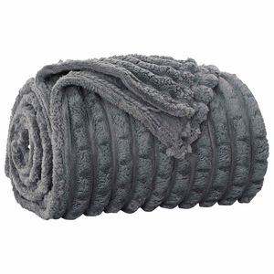 vidaXL Throw t&aelig;ppe M&oslash;rkegr&aring; 270 x 240 cm 1.66 kg Fleece