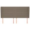 vidaXL sengegavl med kanter 183x23x118/128 cm stof gr&aring;brun