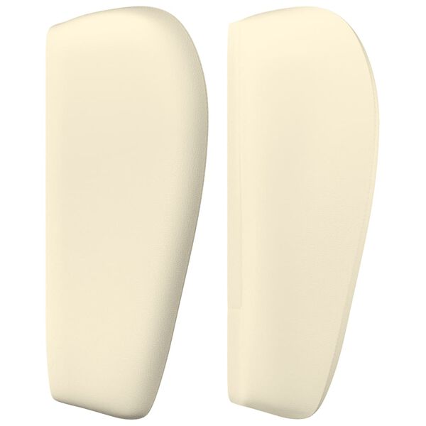 vidaXL sengegavl med kanter 93x23x78/88 cm kunstl&aelig;der cremefarvet