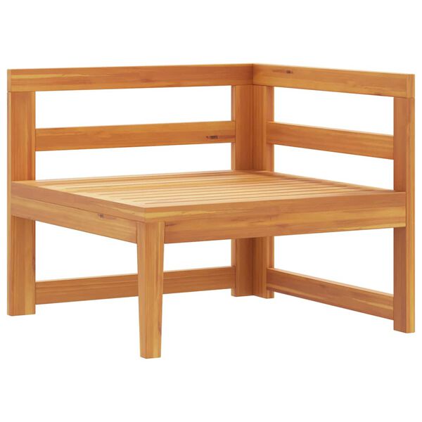 vidaXL hjørnedel til sofa med cremehvide hynder massivt akacietræ