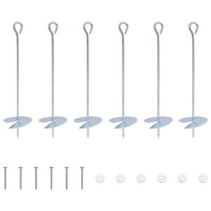 vidaXL Jordanker 6 pcs S&oslash;lv &Oslash;10 x 40 cm Galvaniseret metal