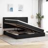 vidaXL Seng med opbevaring og LED med LED Sort 200 x 200 cm Polyester