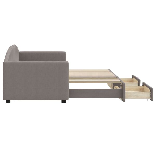 vidaXL daybed med udtræk og skuffer 80x200 cm stof gråbrun