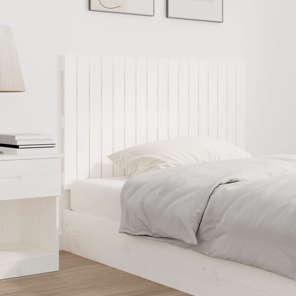 vidaXL sengegavl 108x3x60 cm massivt fyrretr&aelig; hvid
