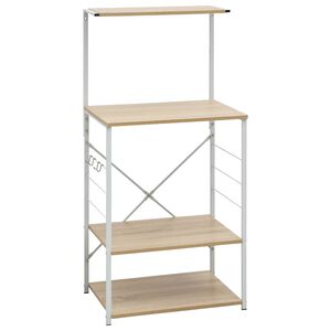 vidaXL k&oslash;kkenreol til mikroovn 60x39,6x123 cm konstrueret tr&aelig; hvid/eg