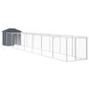 vidaXL hundehus med tag 117x813x123 cm galvaniseret st&aring;l antracitgr&aring;