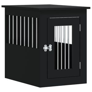 vidaXL hundebur 45x62x59 cm konstrueret tr&aelig; sort