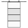 vidaXL skyded&oslash;r med hardwares&aelig;t 102,5x205 cm h&aelig;rdet glas sort