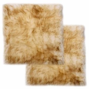 vidaXL stolehynder 2 stk. 40 x 40 cm &aelig;gte f&aring;reskind melange-brun