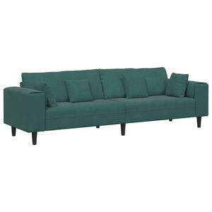 vidaXL Sofa med pude M&oslash;rkegr&oslash;n 250 x 77 x 76 cm Fl&oslash;jl