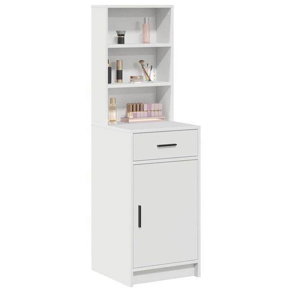 vidaXL Highboard med skuffe Hvid 40 x 40,5 x 135 cm Konstrueret tr&aelig;