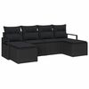 vidaXL Sofa S&aelig;t 6 stk. Sort polyrattan