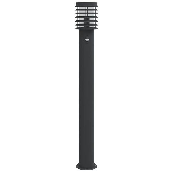 vidaXL udendørs standerlamper 3 stk. sensor 110 cm rustfrit stål sort