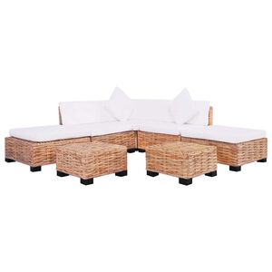 vidaXL sofas&aelig;t 18 dele naturlig rattan