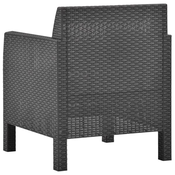 vidaXL havestol med hynde antracit 63x65x76 cm PP rattan