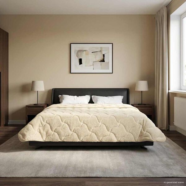 vidaXL Vinter dyne Creme 220 x 240 cm Mikrofiber og Teddy fleece