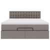 vidaXL Ottoman seng med madras & LEDs Taupe 140x190 cm Stof