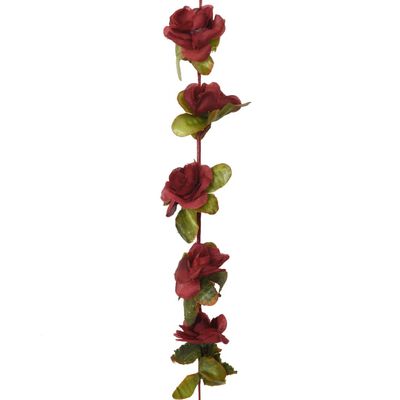 vidaXL kunstige blomsterguirlander 6 stk. 250 cm vinrød