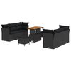 vidaXL Havesofa S&aelig;t 9 stk. Sort polyrattan