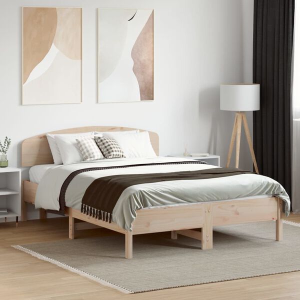 vidaXL sengegavl 135 cm massivt fyrretr&aelig;