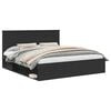 vidaXL Sengestel med hovedg&aelig;rde Sort 200 x 200 cm Massiv fyrretr&aelig;
