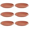 vidaXL Rund Blomsterbakke 6 pcs Mursten R&oslash;d &Oslash; 14 x 2 cm Plastik