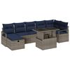 vidaXL Havesofa S&aelig;t med pude med opbevaring 8 pcs Gr&aring; Poly rattan