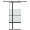 vidaXL skyded&oslash;r med hardwares&aelig;t 90x205 cm h&aelig;rdet glas sort
